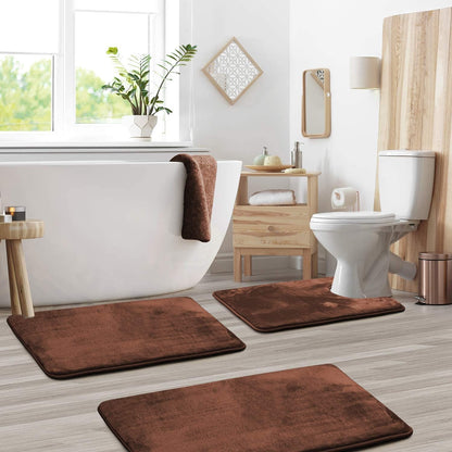 VelvaSoft – Plush Memory Foam Bath Mat Set